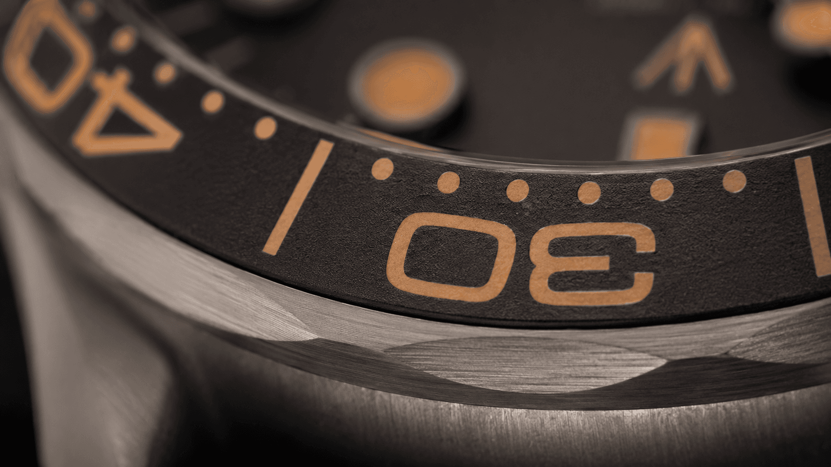 Macro view of the tropical aluminum bezel